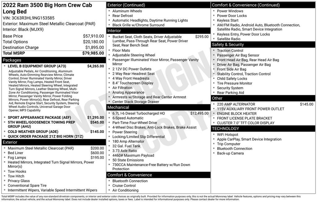Used 2022 RAM 3500 Big Horn w/ Level B Equipment Group AWD/4WD image 6