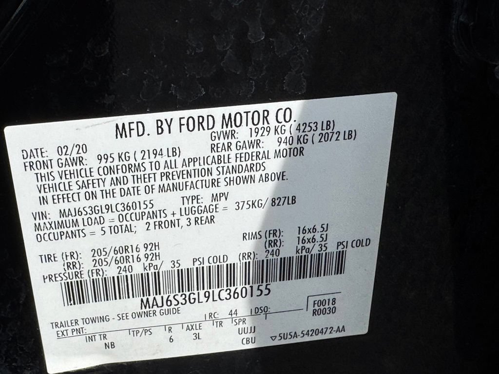 Certified 2020 Ford EcoSport SE w/ SE Convenience Package AWD/4WD image 35