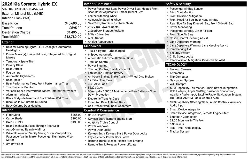 Certified 2026 Kia Sorento EX AWD/4WD image 15