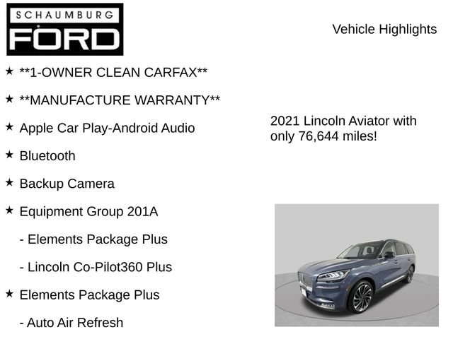 Used 2021 Lincoln Aviator Reserve w/ Equipment Group 201A AWD/4WD image 8