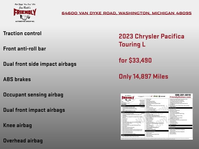 Used 2023 Chrysler Pacifica Touring-L w/ S Appearance Package AWD/4WD image 7