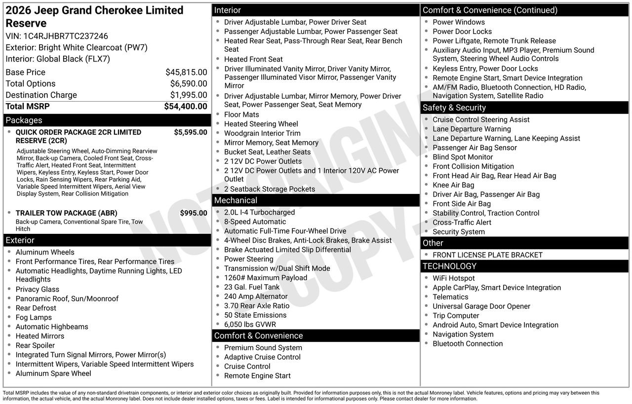 New 2026 Jeep Grand Cherokee Limited AWD/4WD image 28