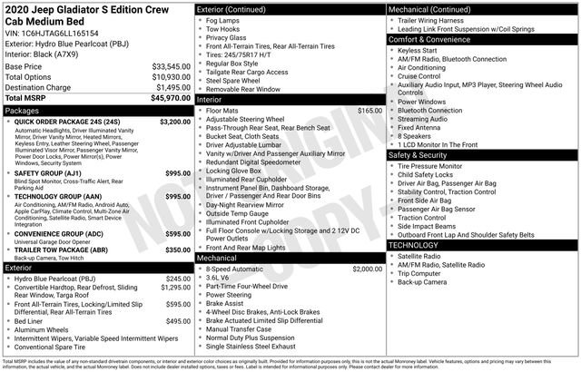 Used 2020 Jeep Gladiator Sport w/ Quick Order Package 24S image 35