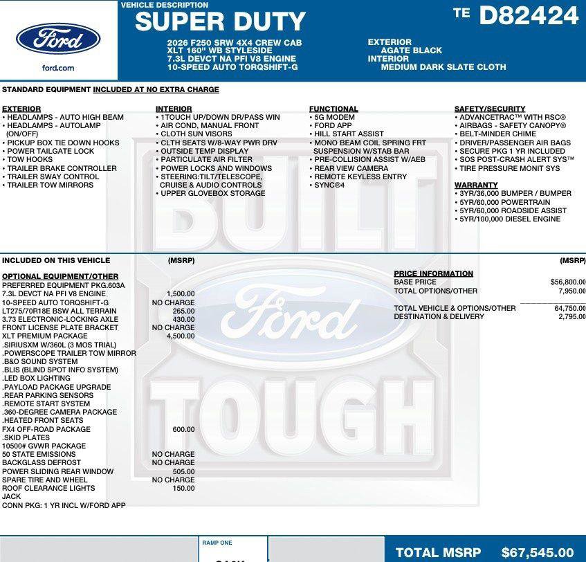 New 2026 Ford F250 XLT w/ XLT Premium Package image 2