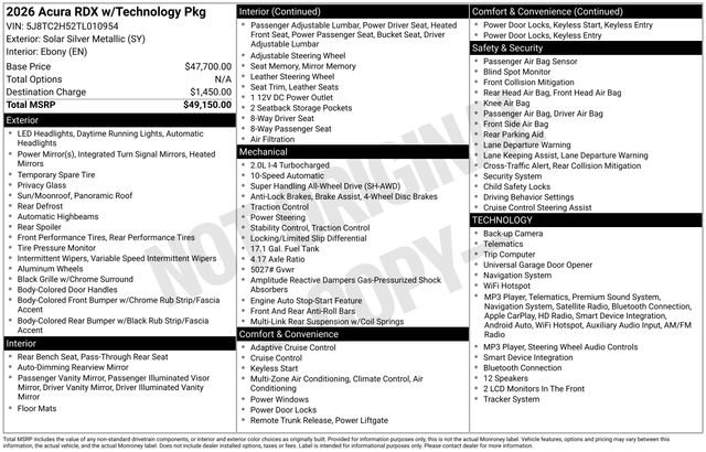 Certified 2026 Acura RDX w/ Technology Package AWD/4WD image 26