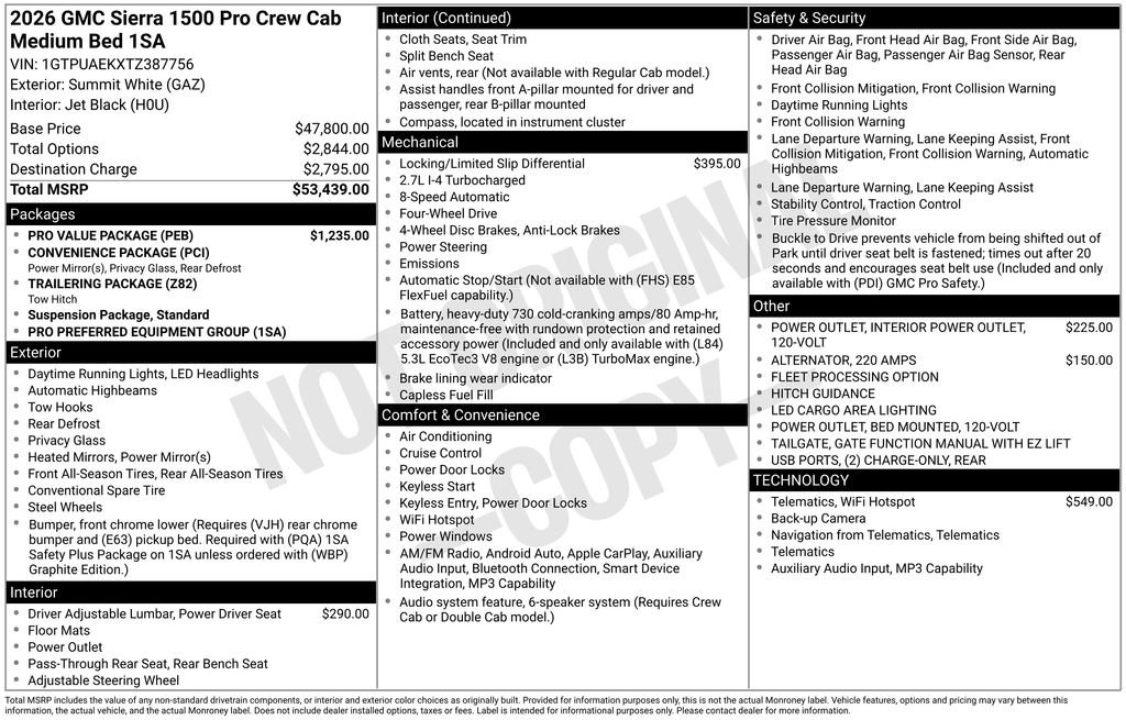 New 2026 GMC Sierra 1500 Pro w/ Pro Value Package AWD/4WD image 25