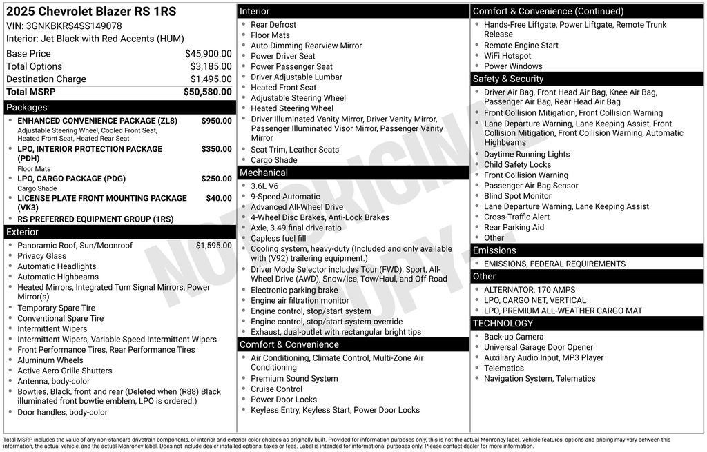 Certified 2025 Chevrolet Blazer RS w/ Enhanced Convenience Package image 4