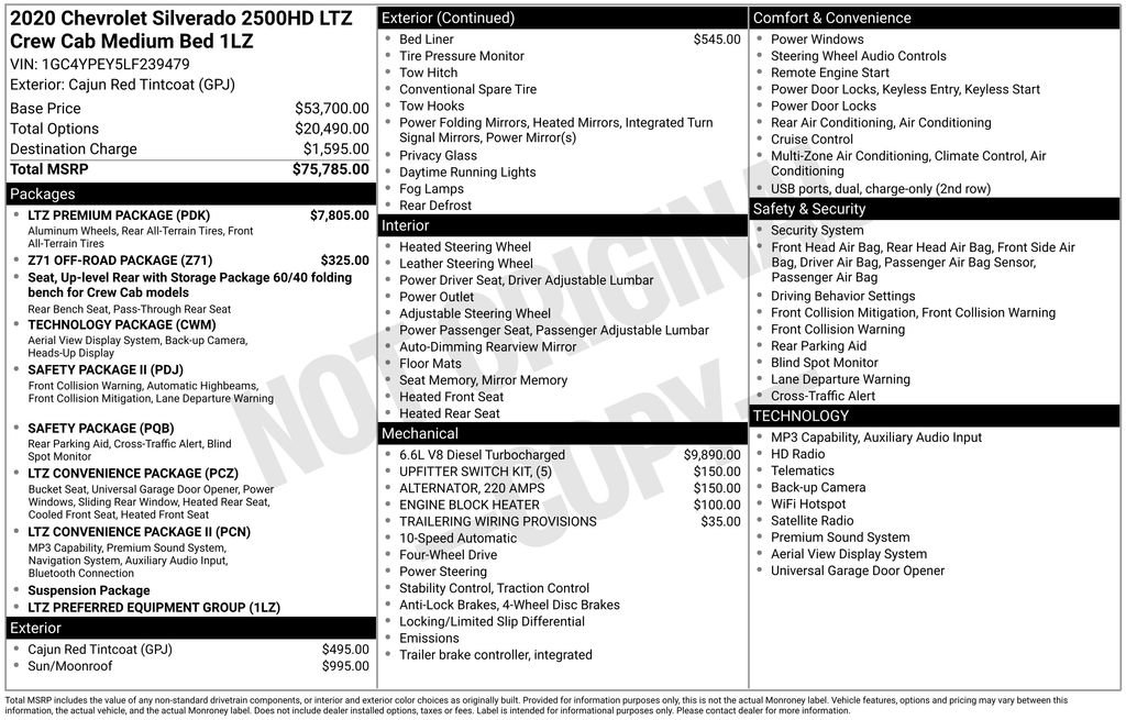 Used 2020 Chevrolet Silverado 2500 LTZ w/ LTZ Premium Package AWD/4WD image 3