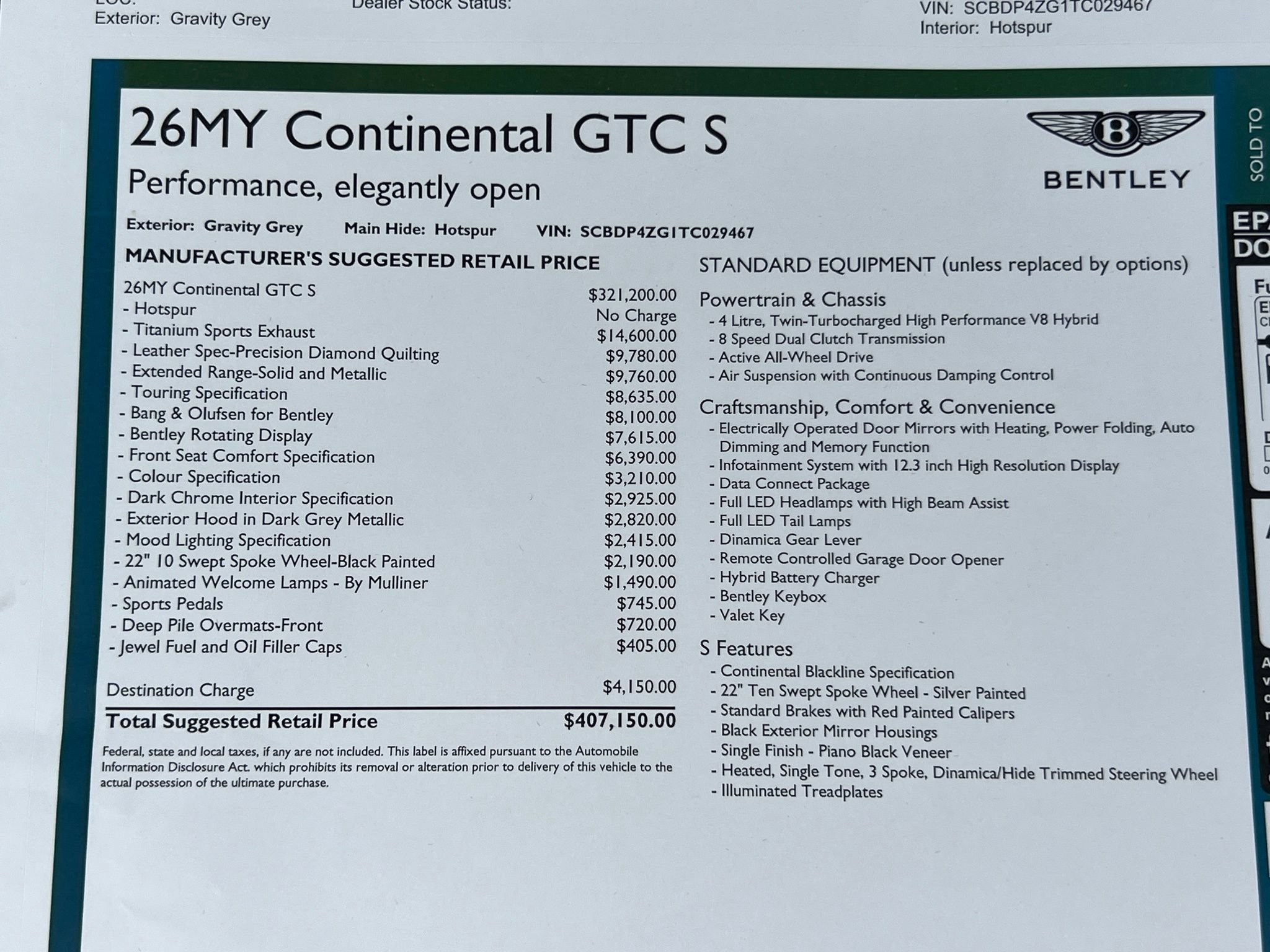 New 2026 Bentley Continental GTC AWD/4WD image 42