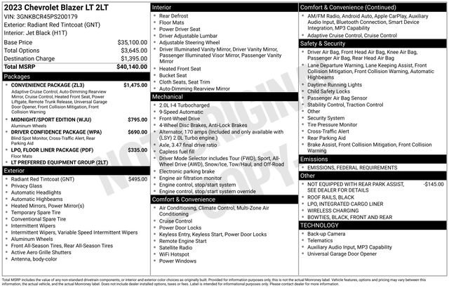 Used 2023 Chevrolet Blazer LT w/ Convenience Package image 39