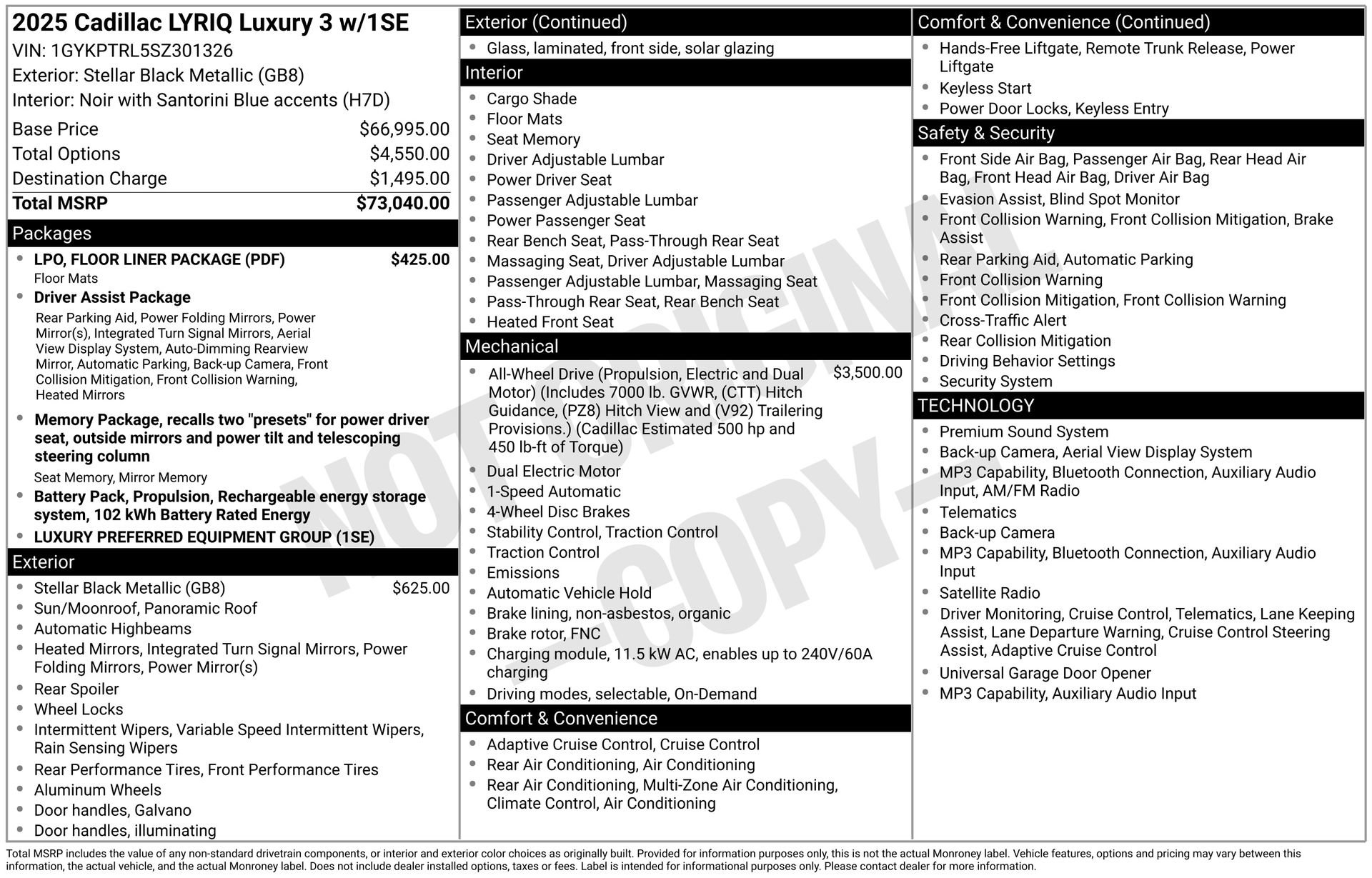 Certified 2025 Cadillac Lyriq Luxury w/ LPO, Floor Liner Package image 46