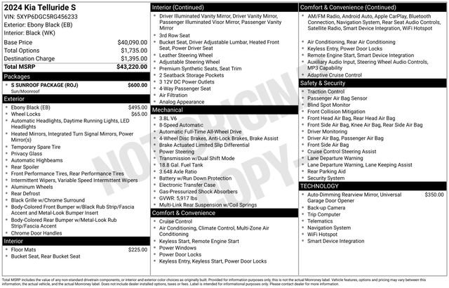 Used 2024 Kia Telluride S w/ S Sunroof Package image 39