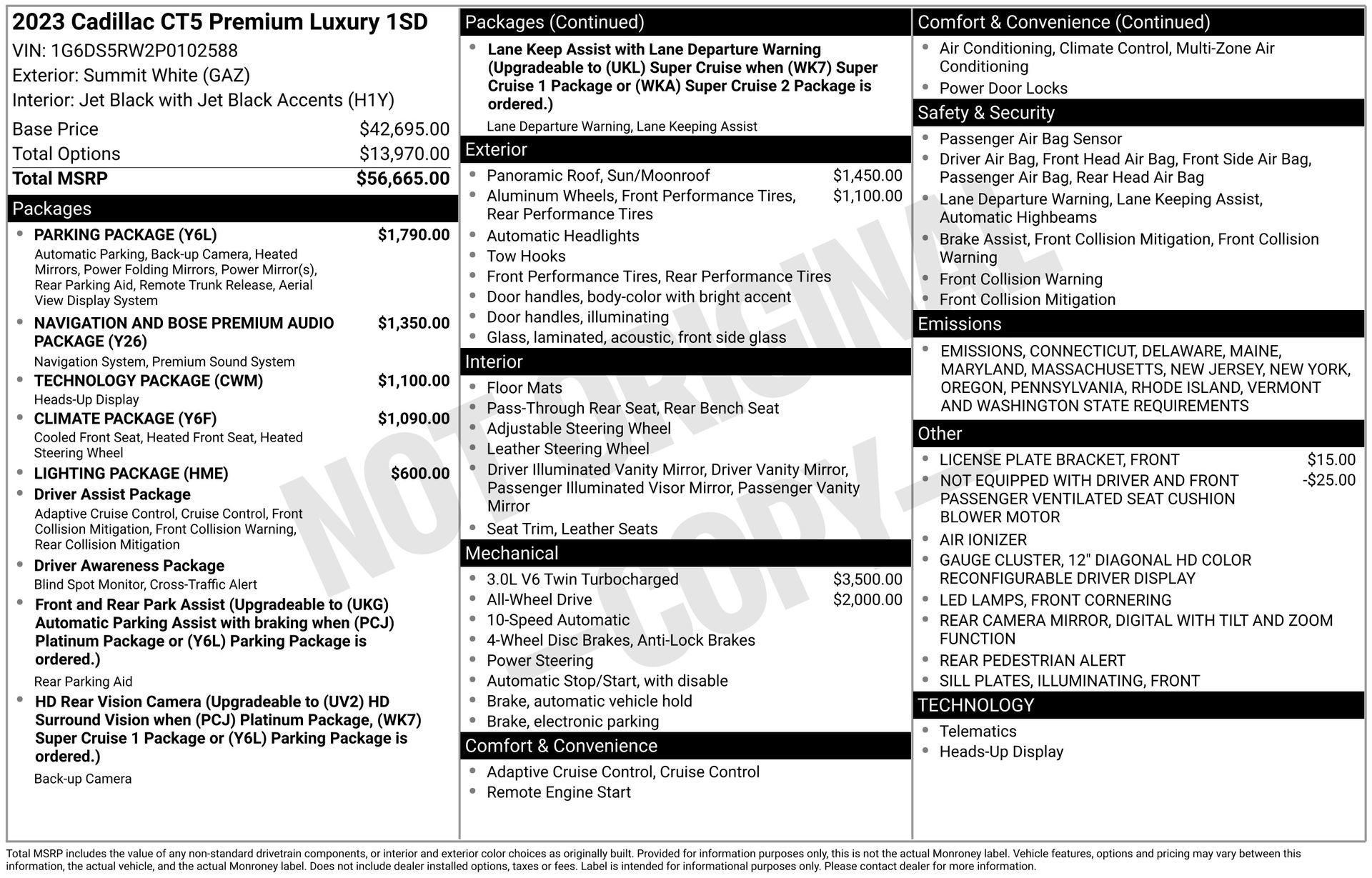 Used 2023 Cadillac CT5 Premium Luxury w/ Parking Package image 36