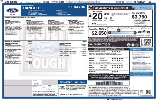 Used 2025 Ford Ranger XLT w/ Equipment Group 301A High AWD/4WD image 11