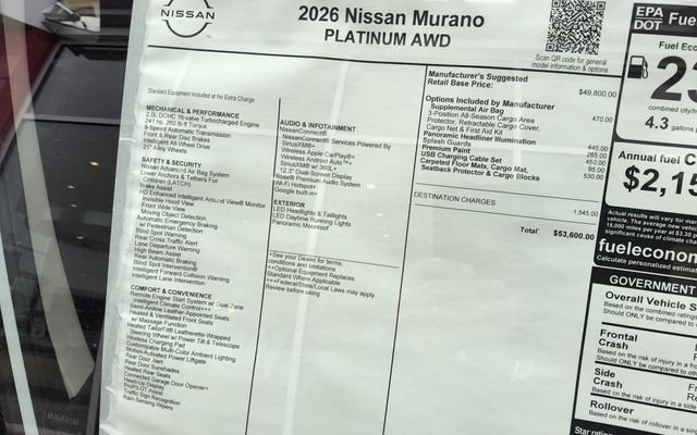 New 2026 Nissan Murano Platinum w/ Cargo Package AWD/4WD image 46