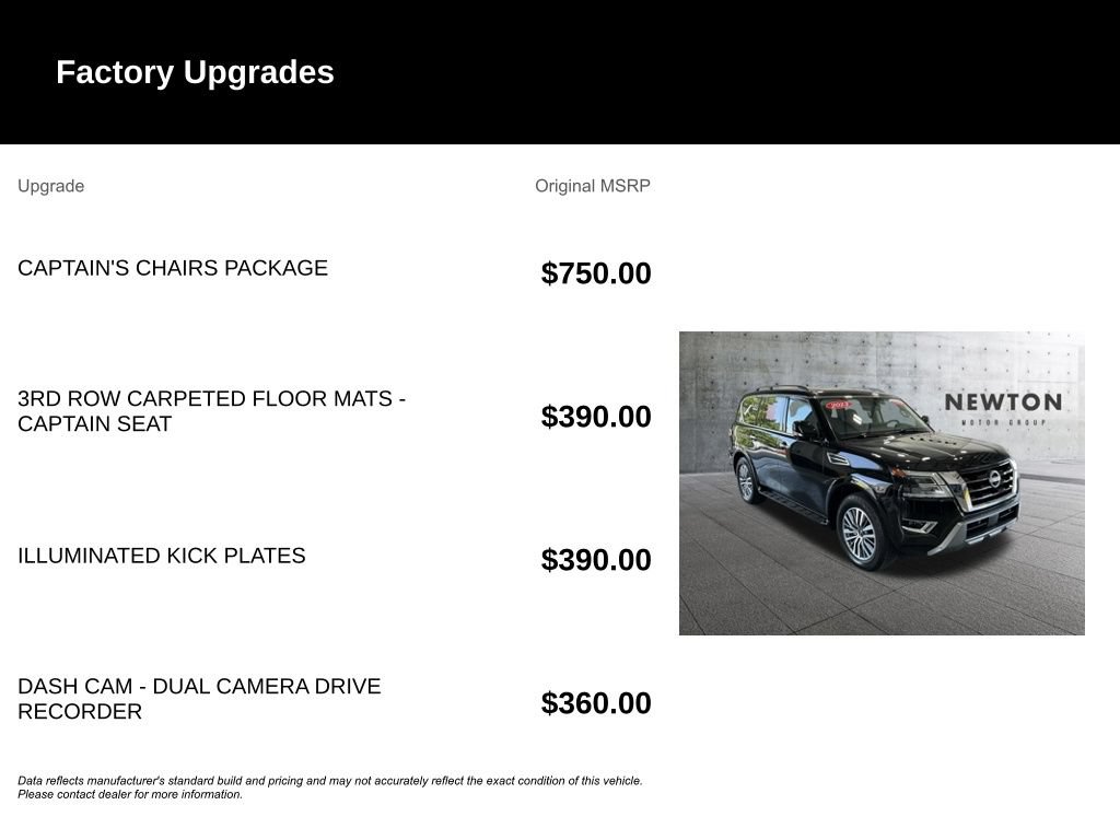 Used 2023 Nissan Armada SL w/ Captain's Chairs Package RWD image 6