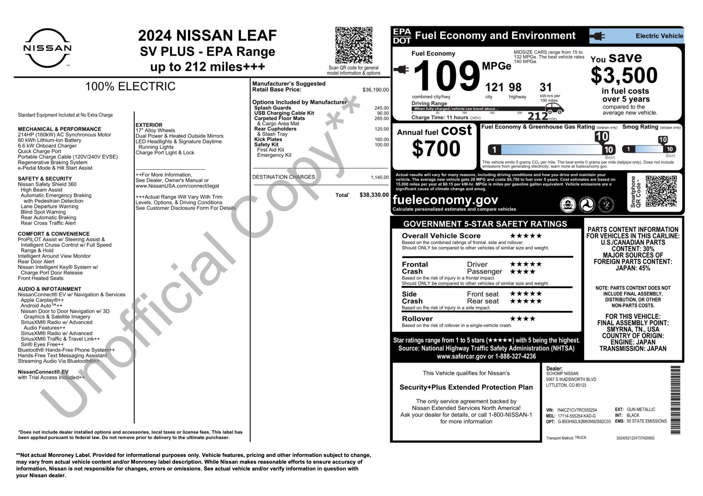 Used 2024 Nissan Leaf SV Plus FWD image 2