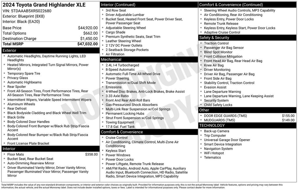 Certified 2024 Toyota Grand Highlander AWD image 33