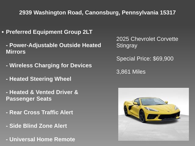 Used 2025 Chevrolet Corvette Stingray Preferred Cpe w/ Battery Protection Package image 18