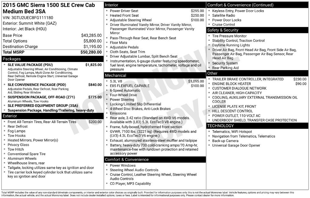 Used 2015 GMC Sierra 1500 SLE w/ SLE Value Package AWD/4WD image 37