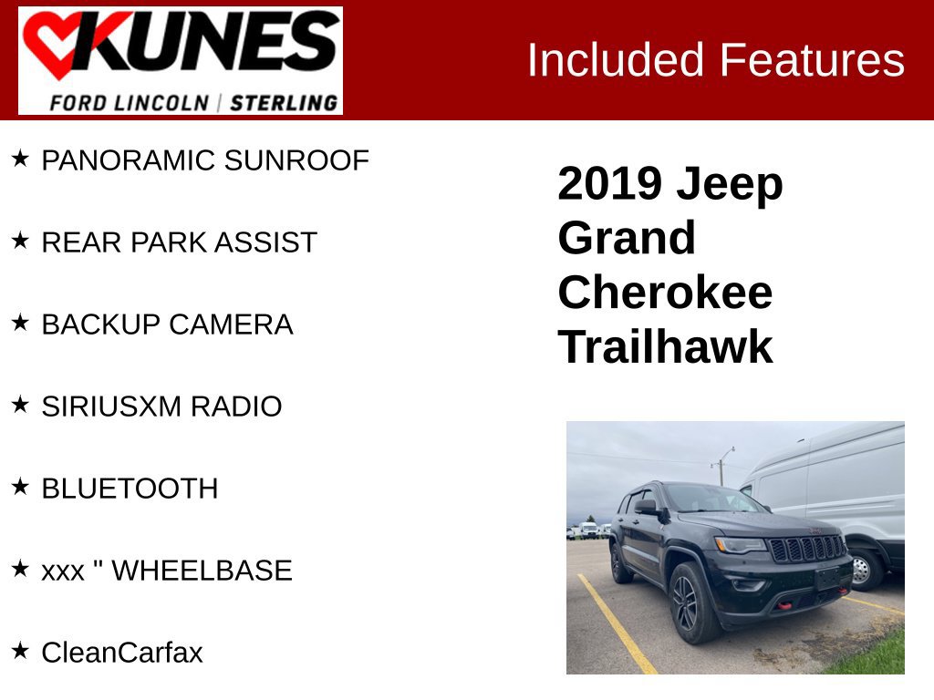 Used 2019 Jeep Grand Cherokee Trailhawk w/ Trailhawk Luxury Group AWD/4WD image 3