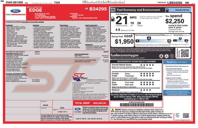 Used 2020 Ford Edge ST w/ Equipment Group 401A AWD/4WD image 42