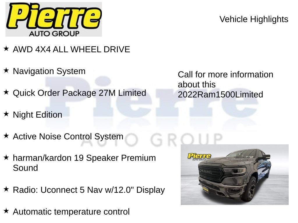 Used 2022 RAM 1500 Limited w/ Night Edition AWD/4WD image 7