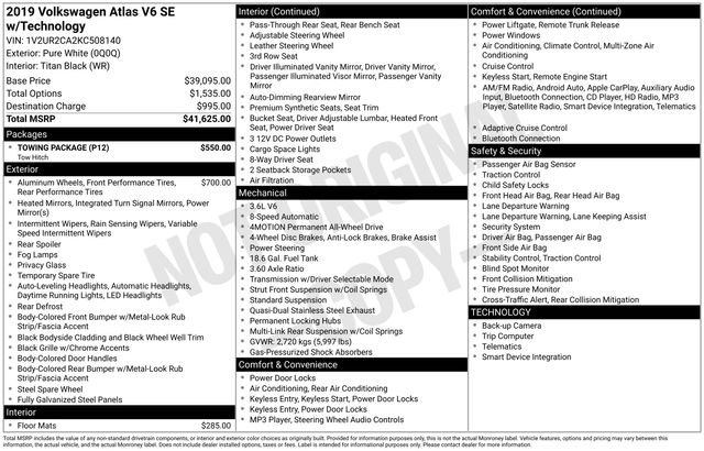 Used 2019 Volkswagen Atlas SE w/ Towing Package image 5