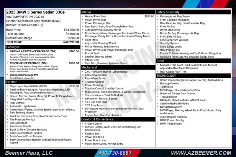 Used 2023 BMW 330e w/ Driving Assistance Package RWD image 3