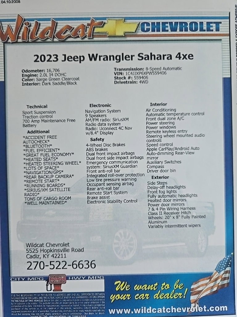 Used 2023 Jeep Wrangler Unlimited Sahara w/ Cold Weather Group image 29