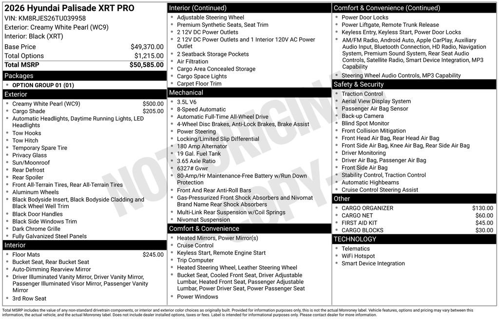 New 2026 Hyundai Palisade XRT Pro image 40