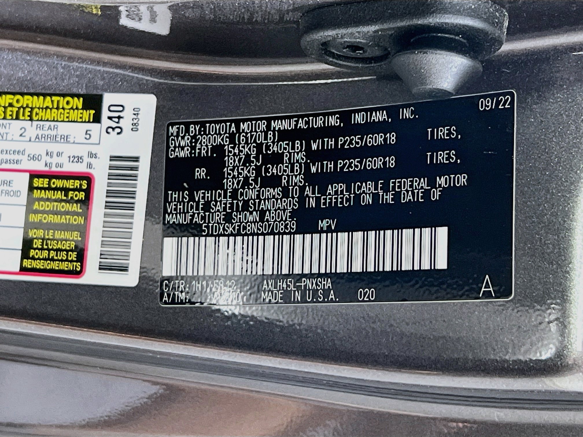 Used 2022 Toyota Sienna XSE AWD/4WD image 34