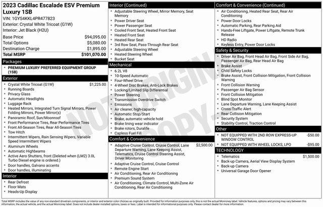 Used 2023 Cadillac Escalade ESV Premium Luxury