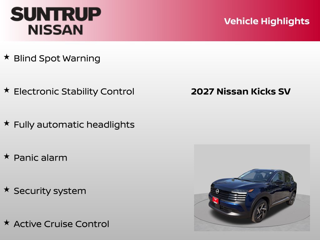 Certified 2027 Nissan Kicks SV w/ Cold Weather Package FWD image 30