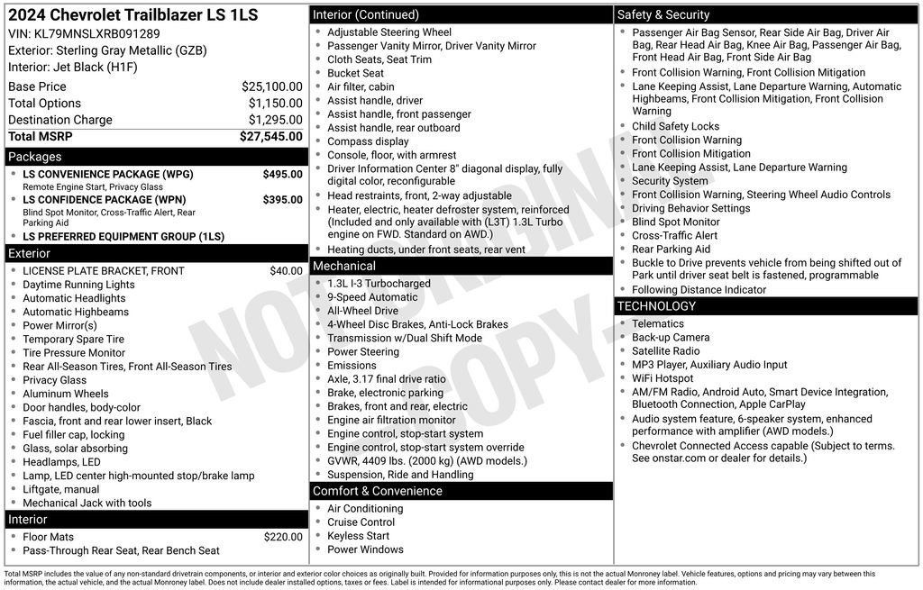 Certified 2024 Chevrolet TrailBlazer LS w/ LS Convenience Package AWD/4WD image 34