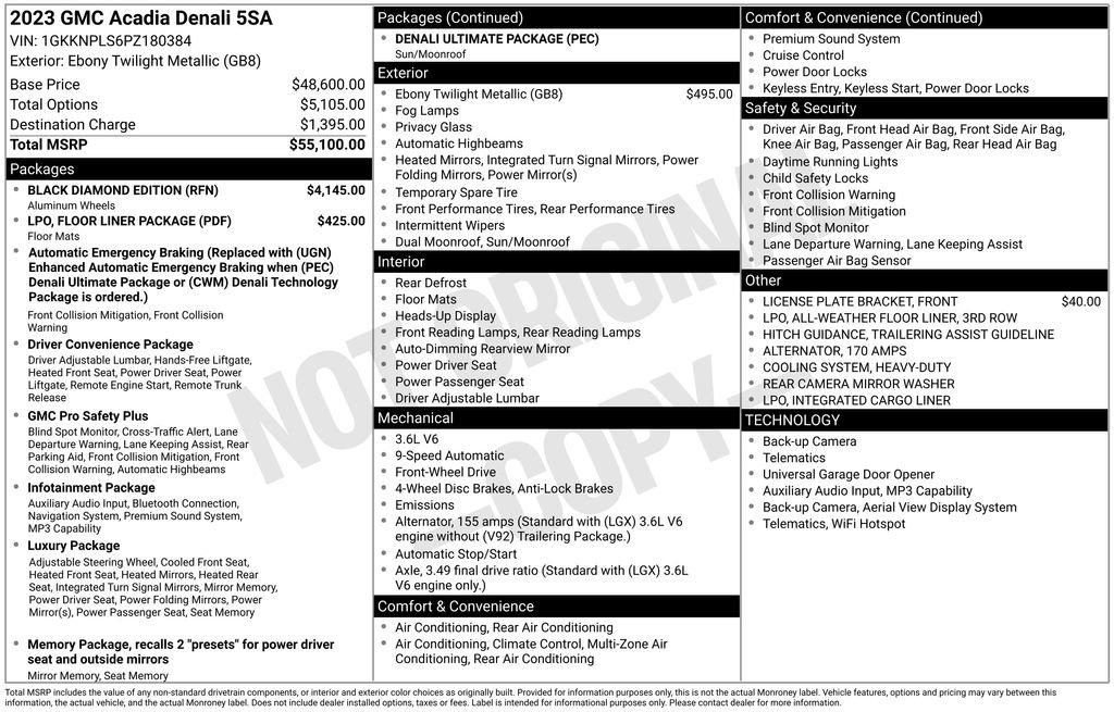 Used 2023 GMC Acadia Denali w/ Black Diamond Edition FWD image 4