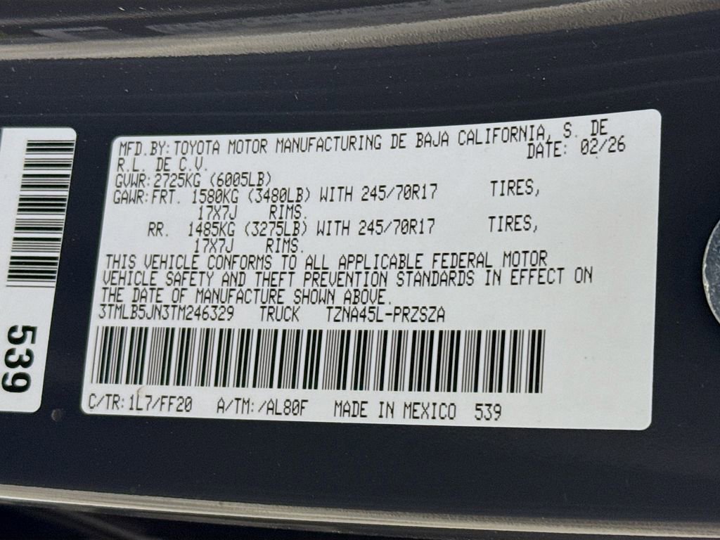 New 2026 Toyota Tacoma SR5 AWD/4WD image 33