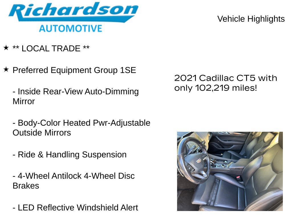 Used 2021 Cadillac CT5 Sport w/ Lighting Package AWD/4WD image 11