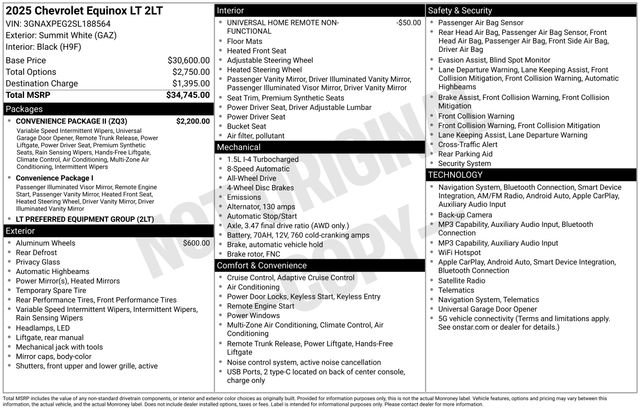 Used 2025 Chevrolet Equinox LT w/ Convenience Package II AWD/4WD image 2