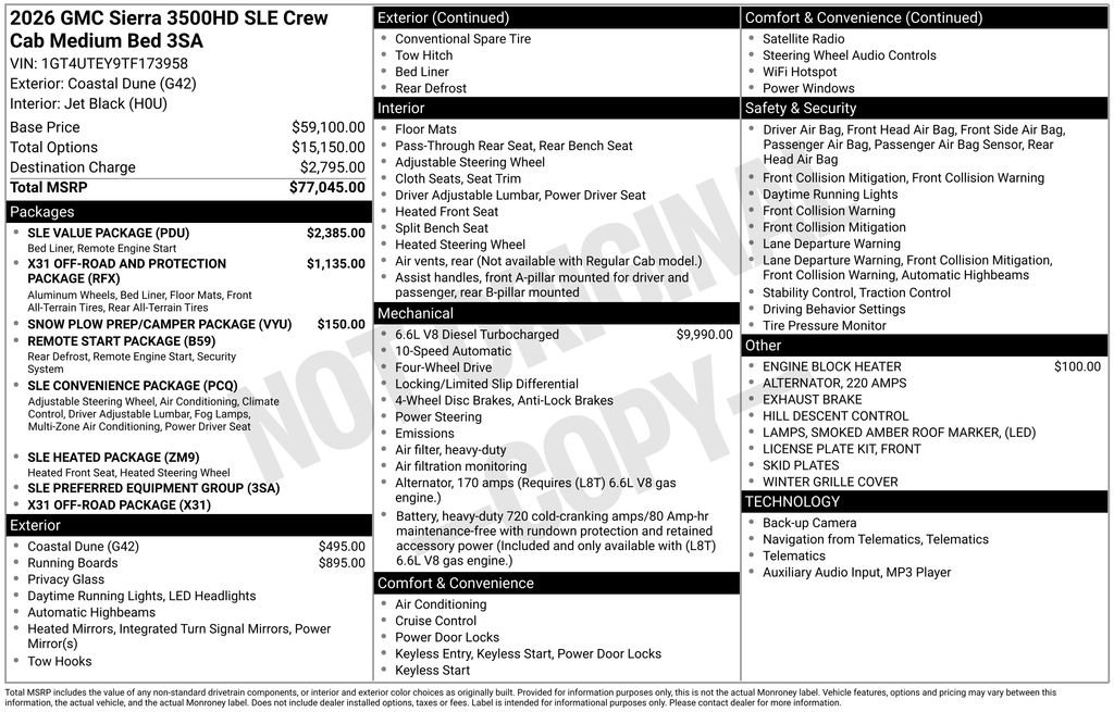 New 2026 GMC Sierra 3500 SLE w/ SLE Value Package image 4