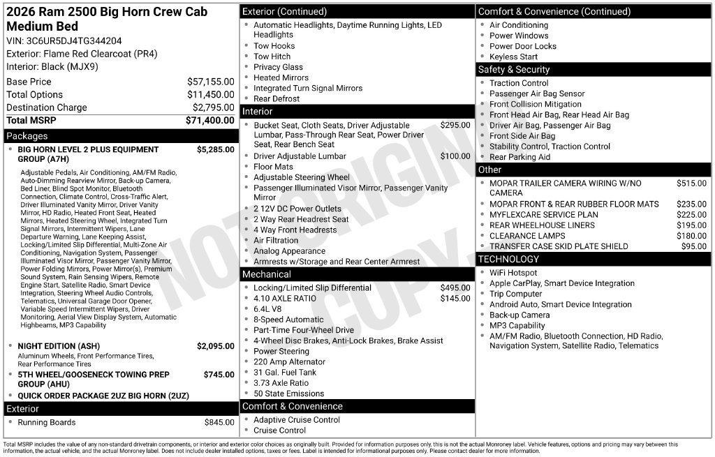 New 2026 RAM 2500 Big Horn AWD/4WD image 7