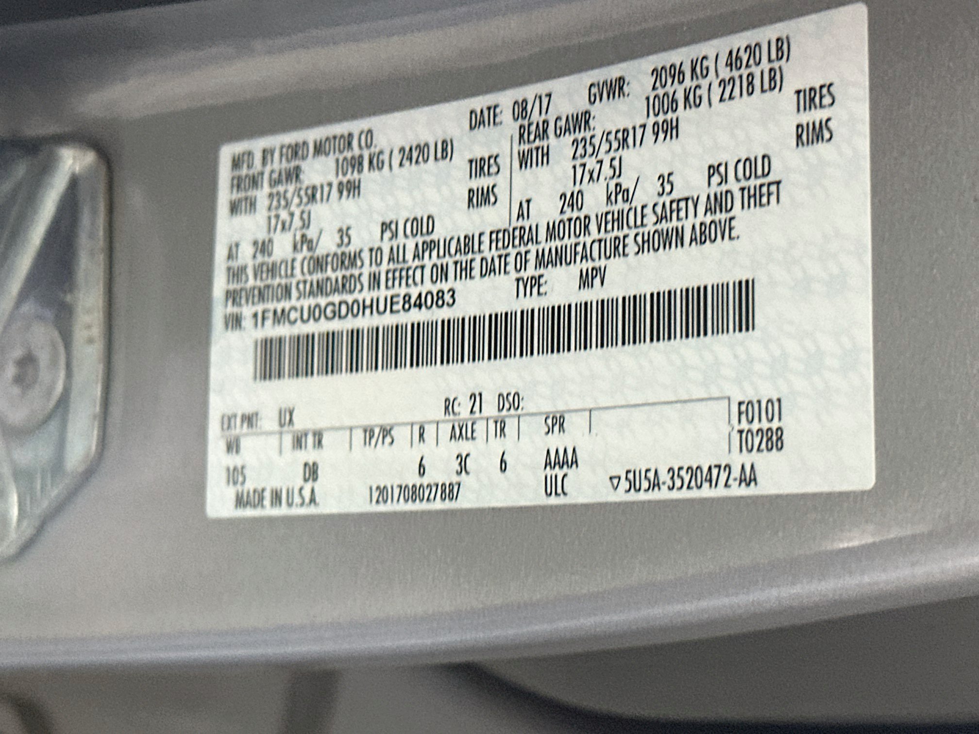 Used 2017 Ford Escape SE w/ SE Leather Comfort Package FWD image 12