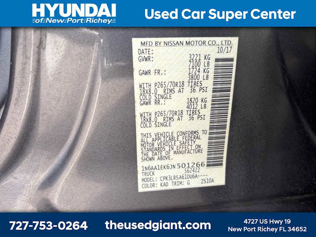 Used 2018 Nissan Titan S w/ S Utility Package image 13