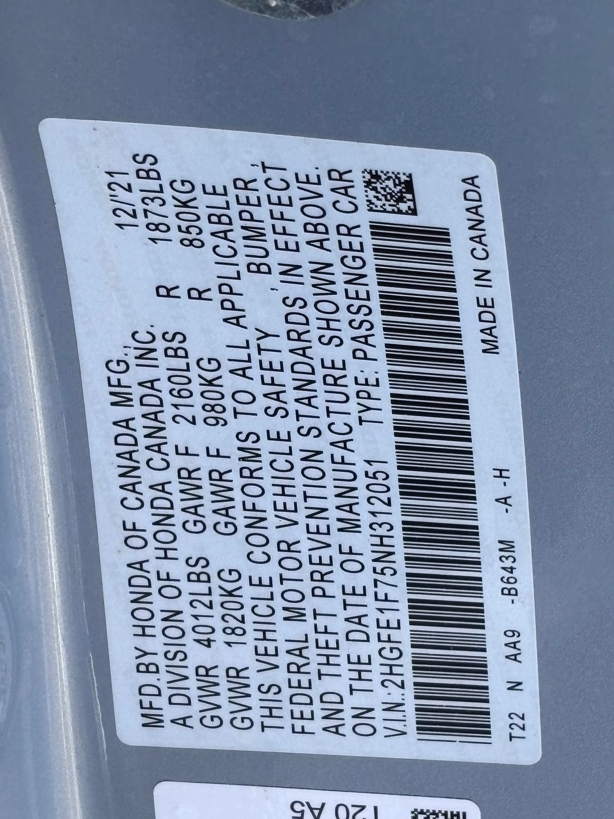 Certified 2022 Honda Civic EX image 36