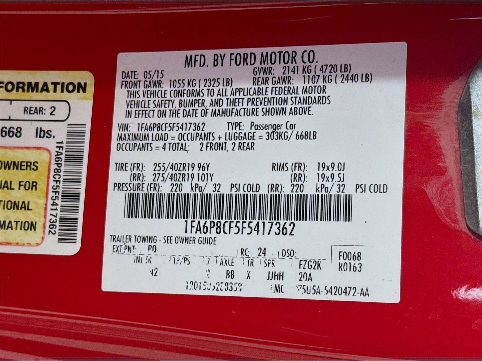 Used 2015 Ford Mustang GT Premium w/ GT Performance Package RWD image 29
