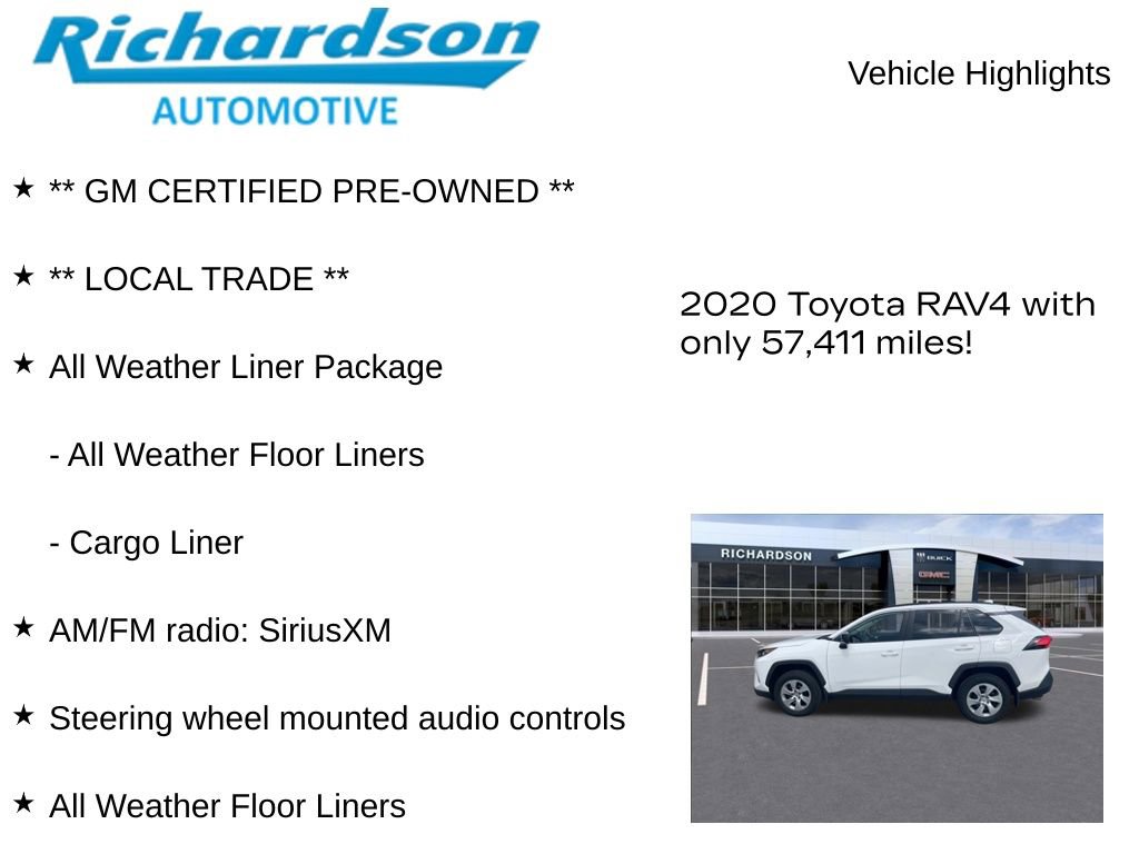 Used 2020 Toyota RAV4 LE w/ All Weather Liner Package AWD/4WD image 11