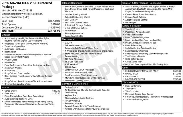 Used 2025 MAZDA CX-5 AWD 2.5 S w/ Preferred Package image 37