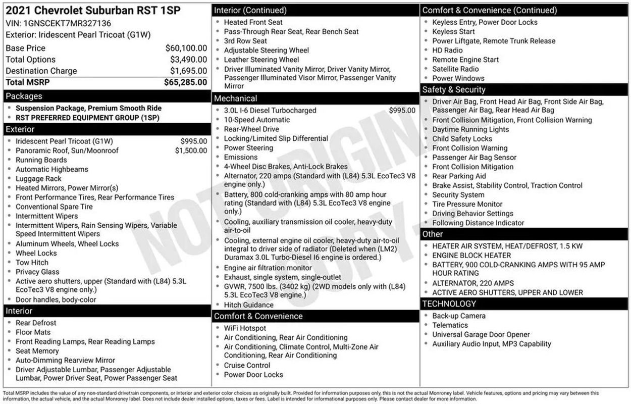 Used 2021 Chevrolet Suburban RST RWD image 3