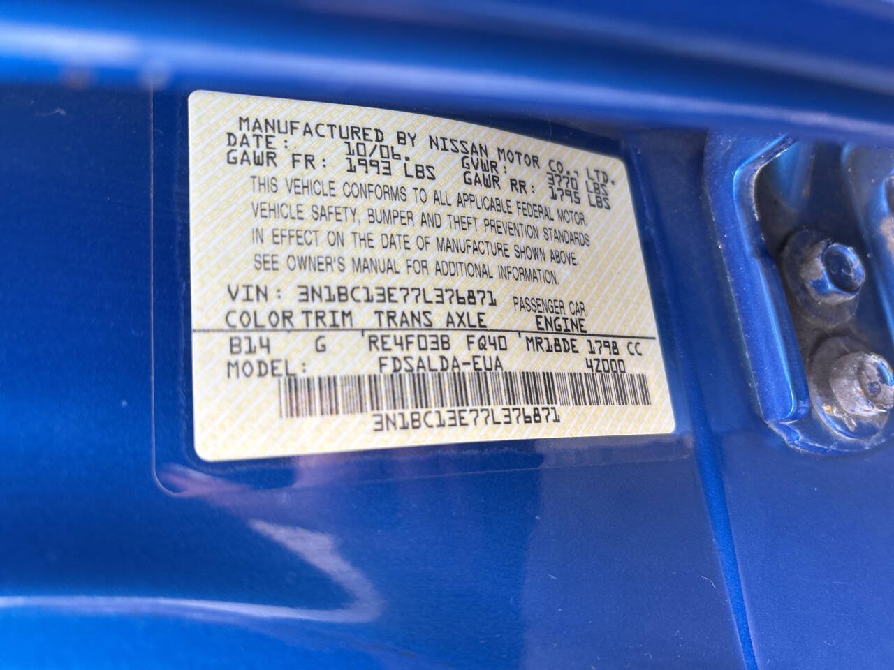 Used 2007 Nissan Versa 1.8 S w/ PWR Pkg FWD image 27