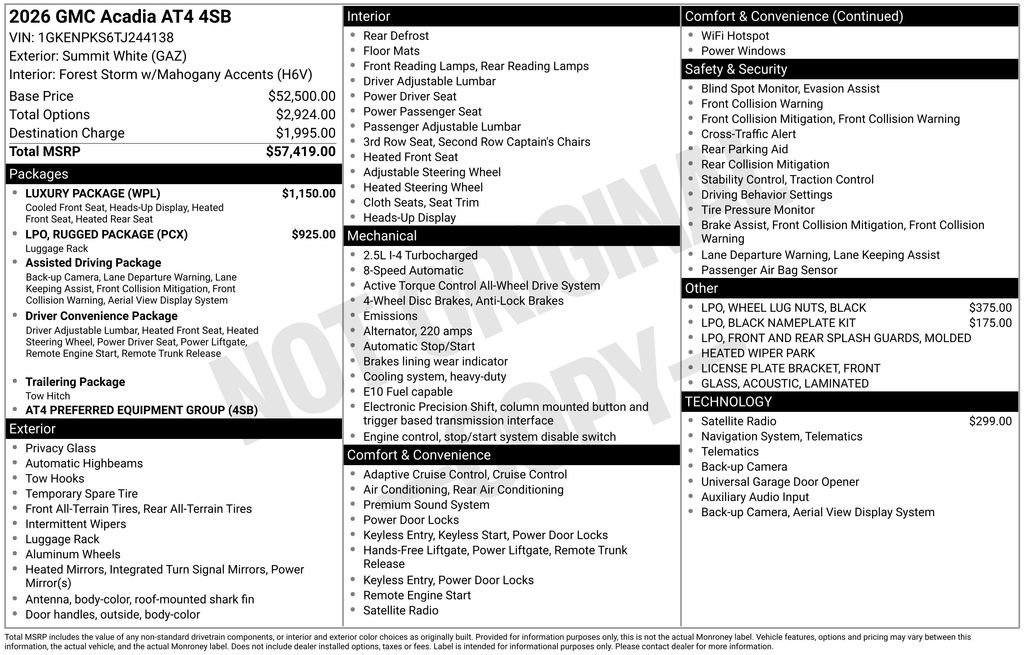 Used 2026 GMC Acadia AT4 w/ Luxury Package AWD/4WD image 44